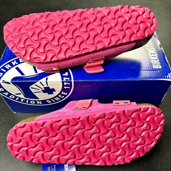 Birkenstock Uji Nubuck-Suede Leather Womens Sandals Size 7 Fuchsia Tulip NEW - Picture 6 of 7